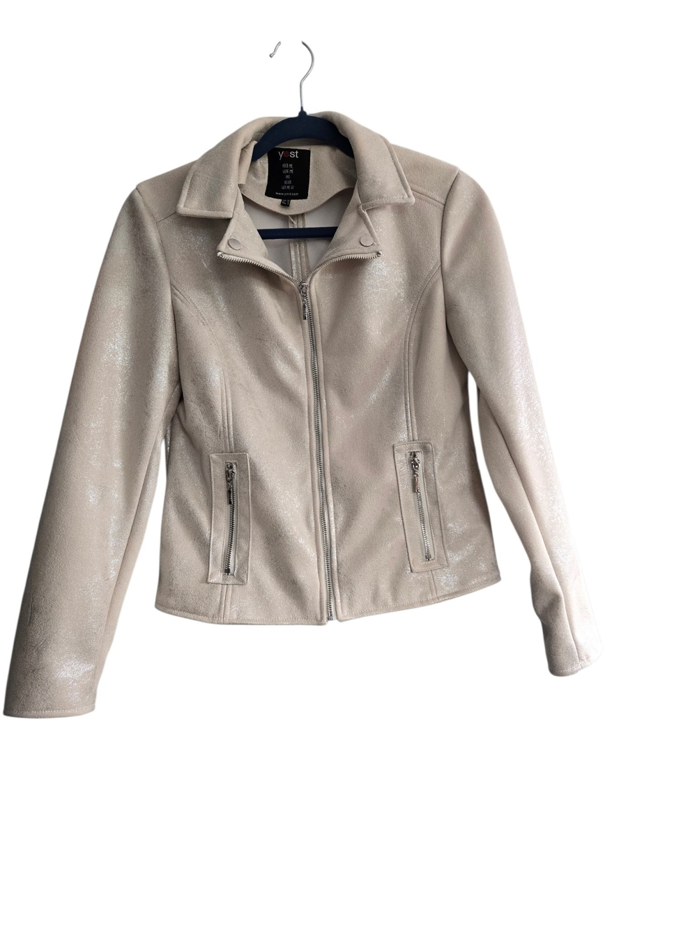 Cream Women's Zip-Front Blazer Jacket